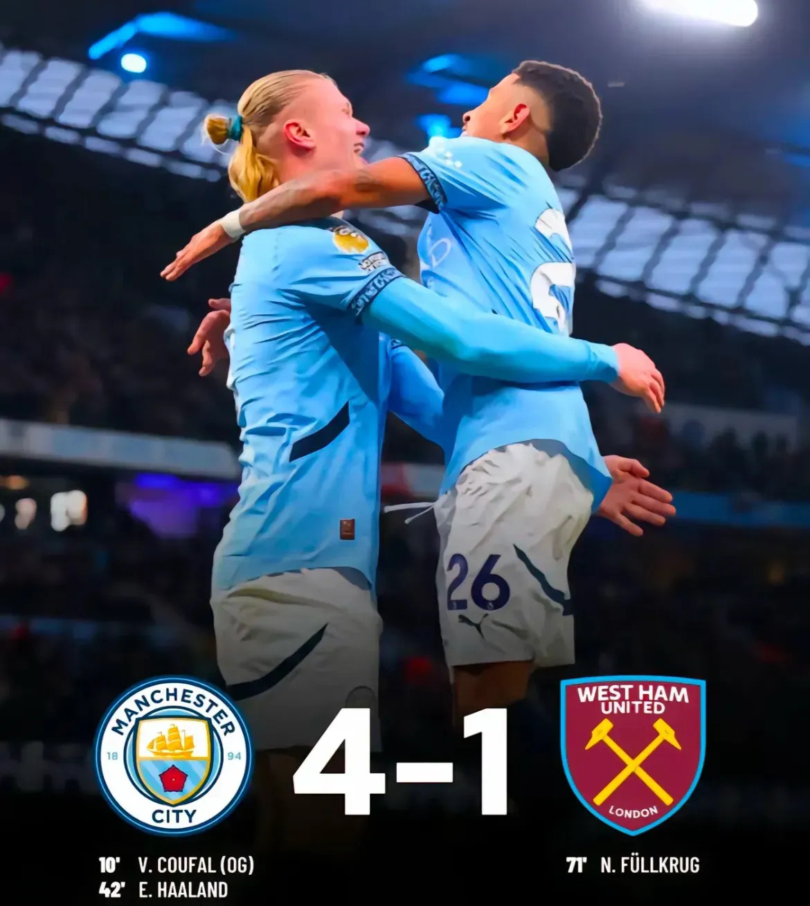 曼城轻取胜利，客场实现一波连胜(曼城进攻)